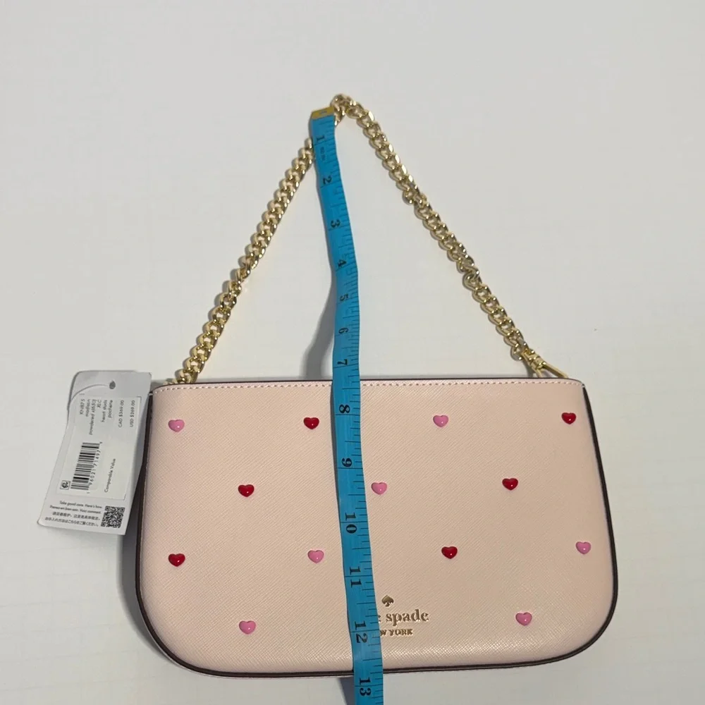 Kate Spade Madison Valentine Blush Pink and Red Heart Shoulder Bag - Picture 8 of 12
